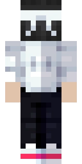 The back of the Minecraft skin worn by Sapnap, shown flat with the same pixels the game wraps around the back of the player model
