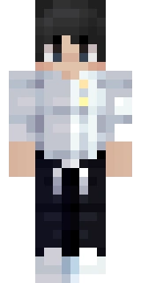 The Minecraft skin worn by Sapnap, shown flat from the front: a white and black 64x64 skin on the alex model with 59 distinct colours