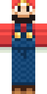 The Minecraft skin worn by SethBling, shown flat from the front: a orange and red 64x32 skin on the steve model with 27 distinct colours