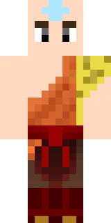 The Minecraft skin worn by shubble, shown flat from the front: a orange and yellow 64x64 skin on the steve model with 290 distinct colours