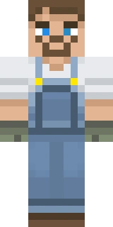 The Minecraft skin worn by Sjin, shown flat from the front: a white and orange 64x64 skin on the steve model with 54 distinct colours