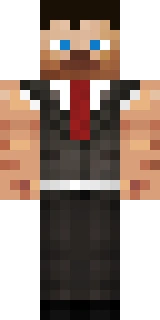 The Minecraft skin worn by Skizzleman, shown flat from the front: a black and orange 64x64 skin on the steve model with 363 distinct colours