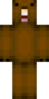 The Minecraft skin worn by Spifey, shown flat from the front: a orange 64x64 skin on the steve model with 18 distinct colours