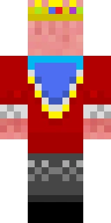 The back of the Minecraft skin worn by Technoblade, shown flat with the same pixels the game wraps around the back of the player model