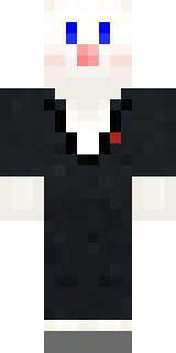 The Minecraft skin worn by TheMogMiner, shown flat from the front: a white 64x64 skin on the steve model with 139 distinct colours