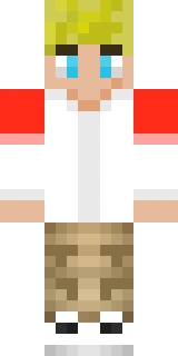 The Minecraft skin worn by TommyInnit, shown flat from the front: a white and red 64x64 skin on the steve model with 101 distinct colours
