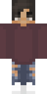 The Minecraft skin worn by Varuna, shown flat from the front: a red and black 64x64 skin on the steve model with 28 distinct colours