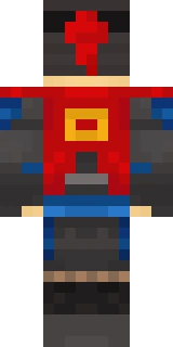 The back of the Minecraft skin worn by Welsknight, shown flat with the same pixels the game wraps around the back of the player model