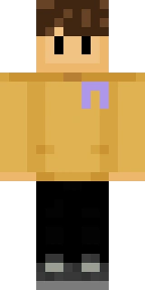 The Minecraft skin worn by WilburSoot, shown flat from the front: a orange and black 64x64 skin on the steve model with 164 distinct colours
