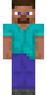 The Minecraft skin worn by zoeya, shown flat from the front: a blue and orange 64x64 skin on the alex model with 38 distinct colours