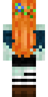 The back of the Minecraft skin worn by ZombieCleo, shown flat with the same pixels the game wraps around the back of the player model